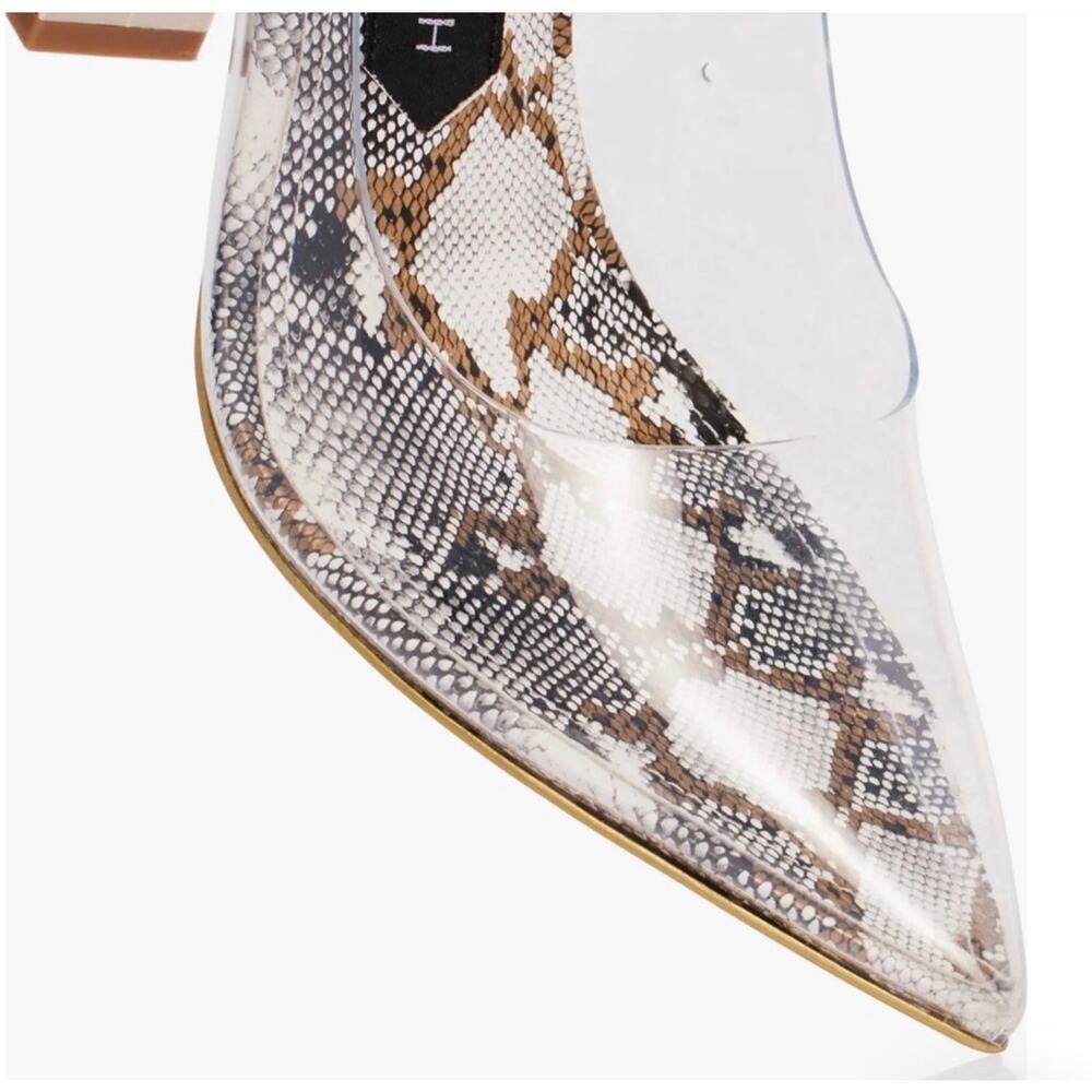 New Jessica Rich so fancy clear gold snake print heels sz 35 - Picture 4 of 12